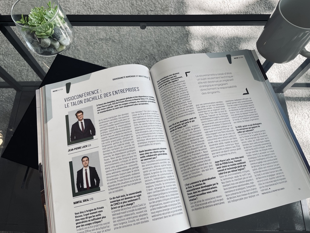 « LA VISIOCONFÉRENCE EST DEVENUE LE TALON D'ACHILLE DES ENTREPRISES » : PRIVATE DISCUSS DANS LE MAGAZINE INSPIR' DU MEDEF